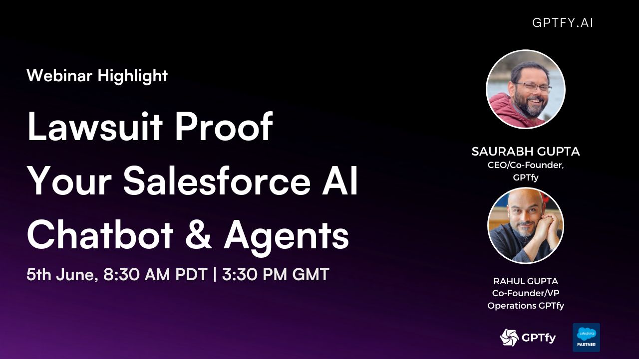 Lawsuit Proof Your Salesforce AI Chatbot & Agents - Webinar Banner