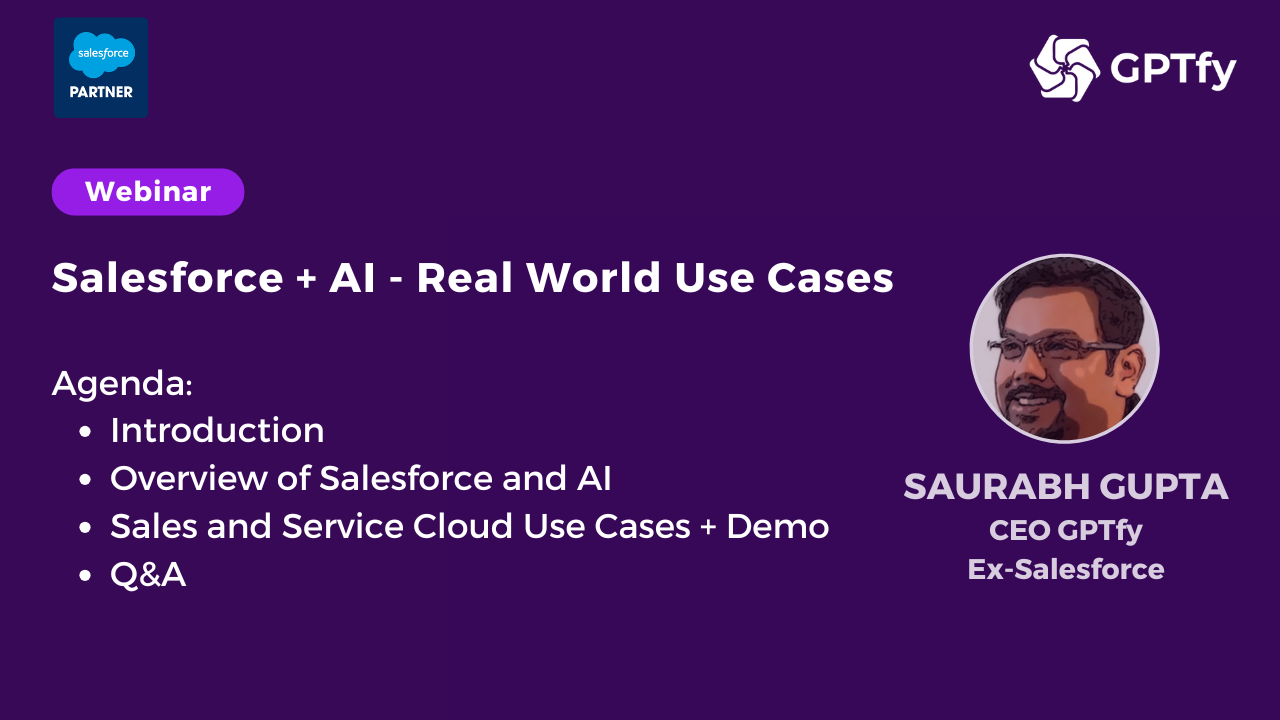 Salesforce + AI Real World Use Cases - Webinar Banner
