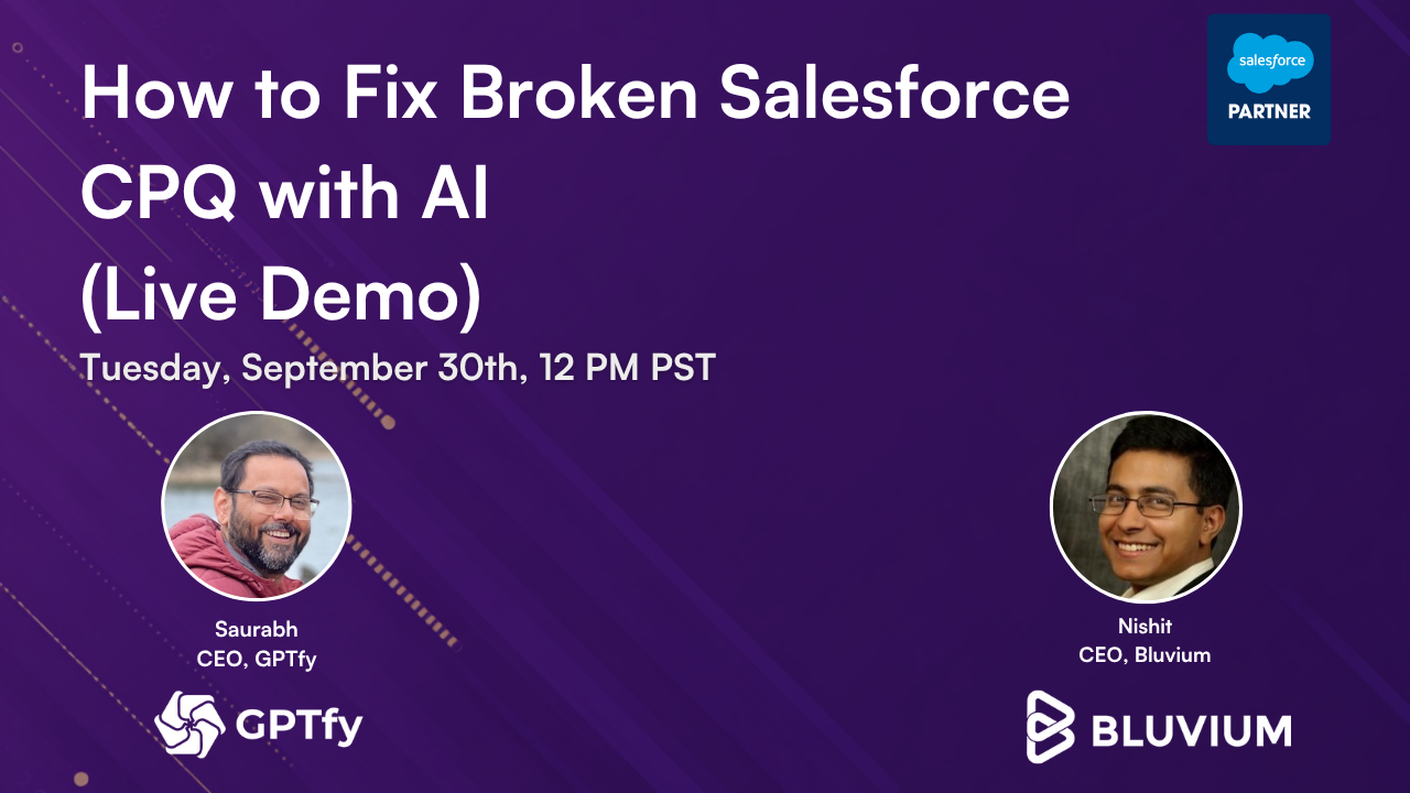 How to Fix Broken Salesforce CPQ with AI (Live Demo) - Webinar Banner