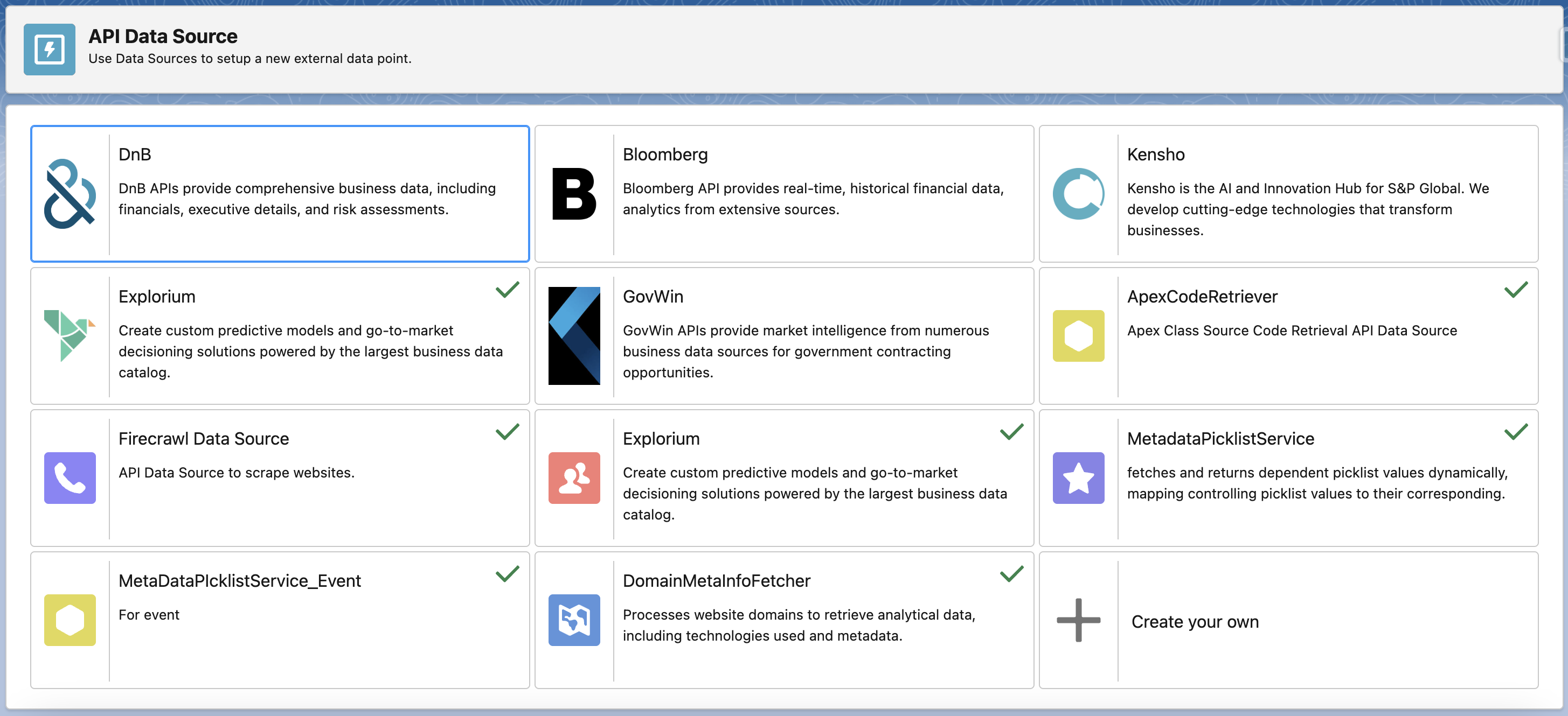 API Data Source - GPTfy AI for Salesforce