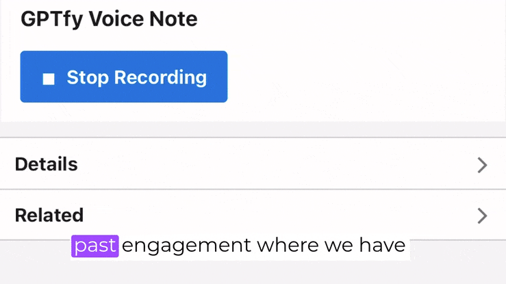 GPTfy Voice demo - 59-second call logging for Salesforce with native AI processing