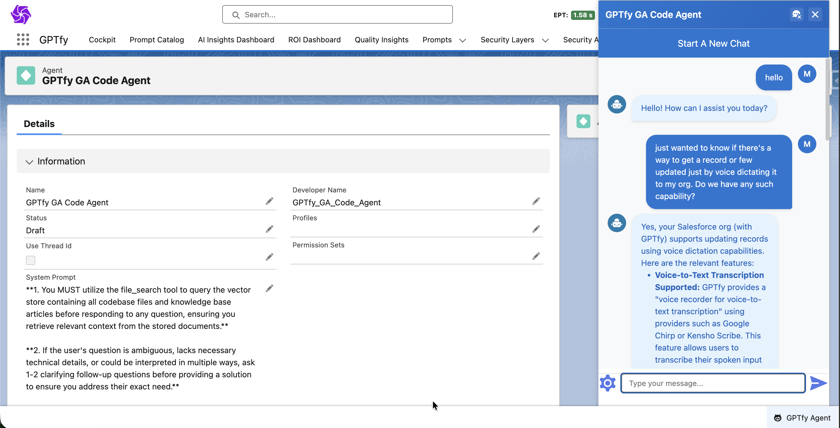 Agent configuration demonstration