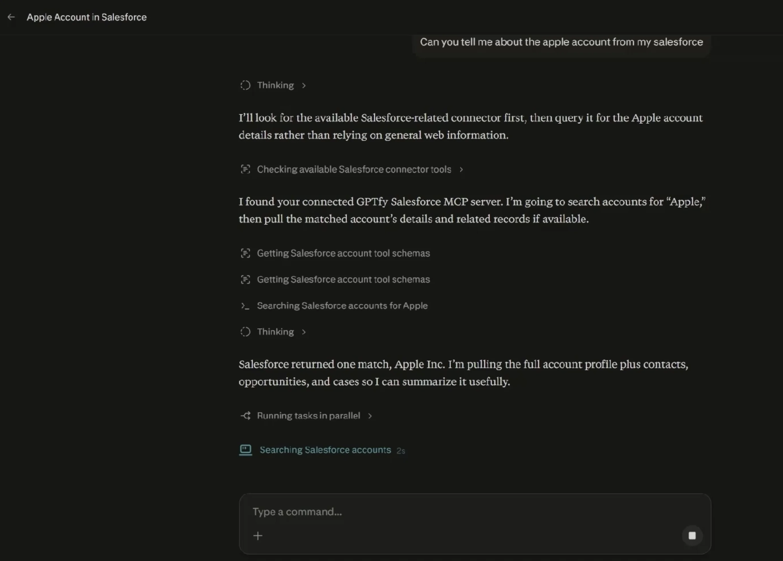 From the question to the CRM record in seconds
