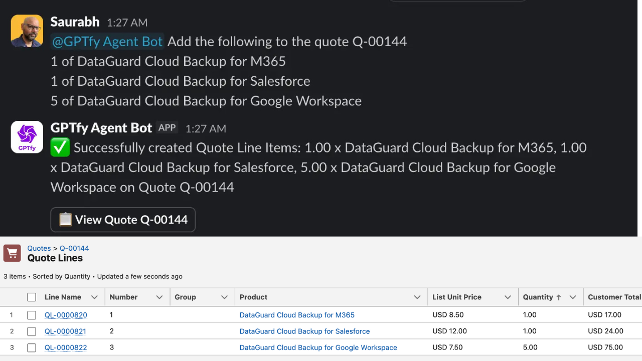 Operations teams streamlining quote approval in Slack