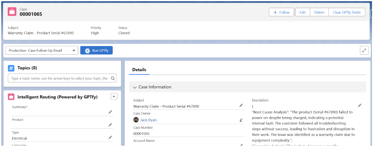 Operations ROI demonstration