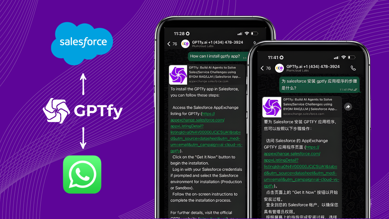 GPTfy WhatsApp Integration for Salesforce - Voice and Text Messaging