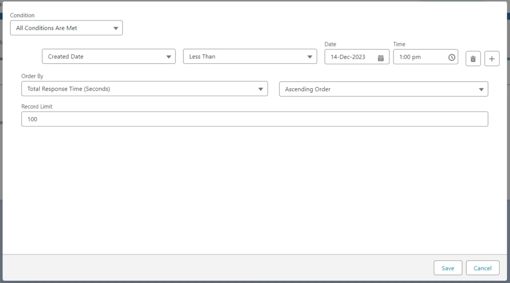 Data retention condition settings for record deletion