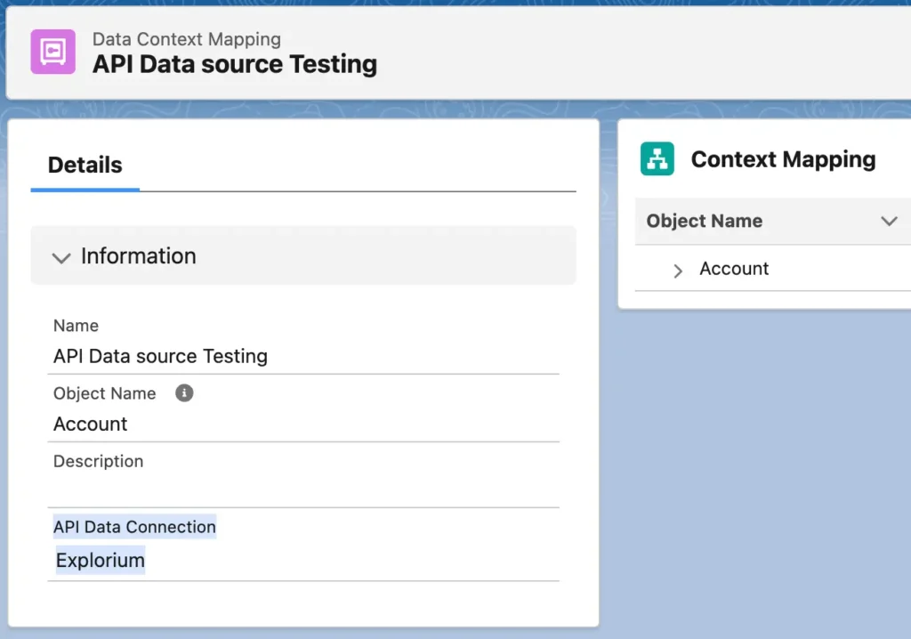 data context mapping, api data source testing in gptfy