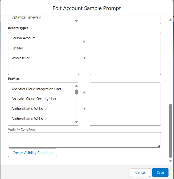 edit account sample prompt in gptfy, record types in gptfy