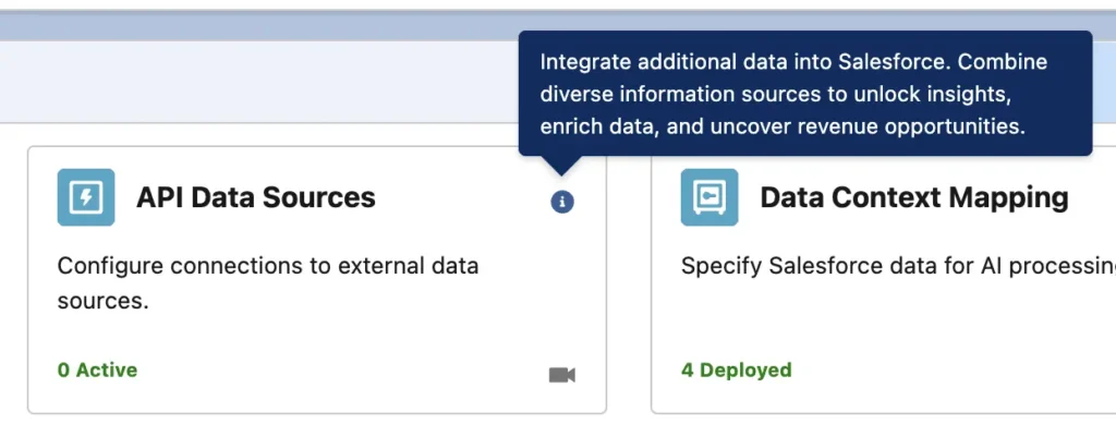 Salesforce data for AI processing with '4 Deployed'.