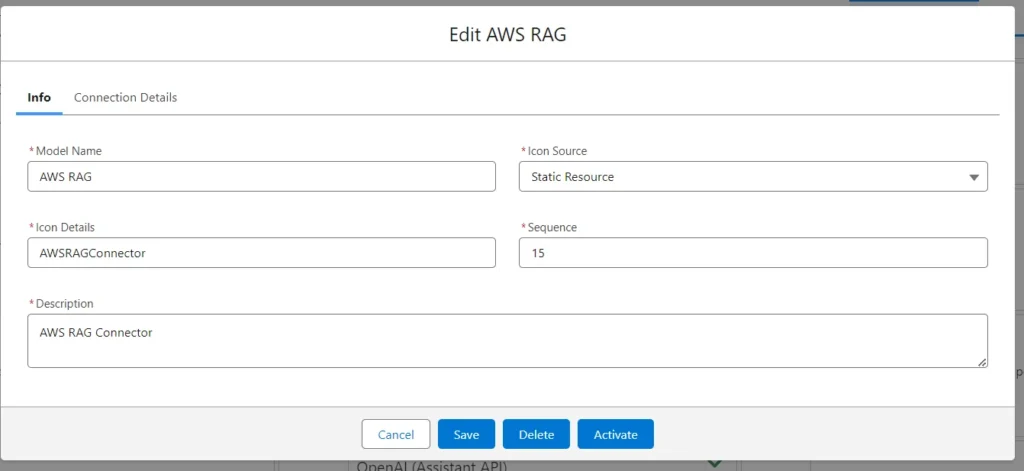Edit AWS RAG Model Interface